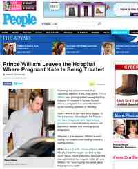 Prince William Leaves the Hospital Where Pregnant Kate: People Magazine
